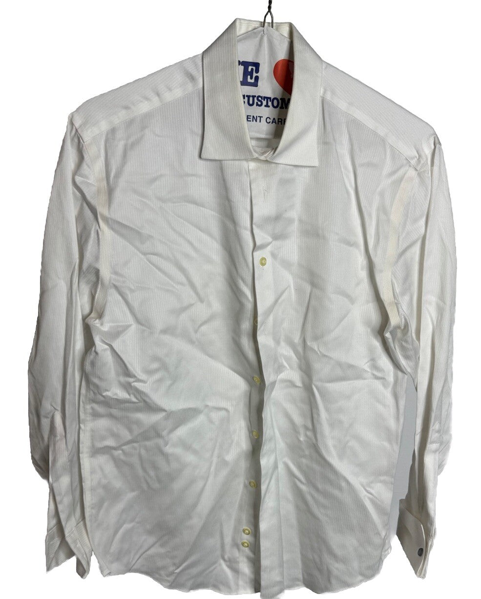 Pronto Uomo Men's Dress Shirt 16 Neck 32/33 Platinum Egyptian Cotton