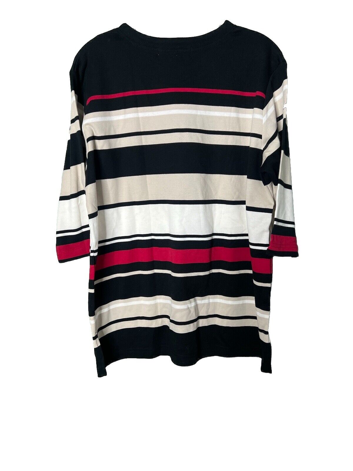 Dress Barn Striped Short Sleeve Shirt Size Large