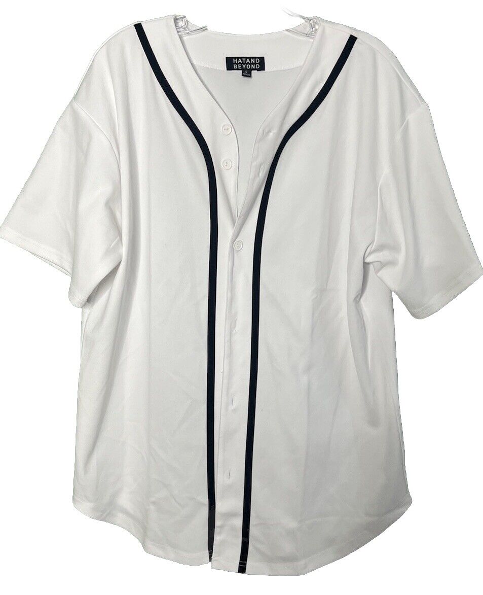 Hat and Beyond Mens Baseball Jersey SIZE LARGE