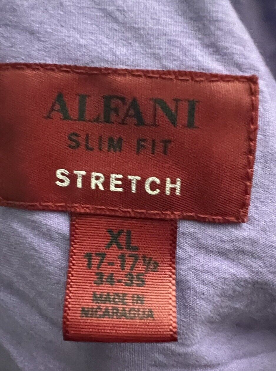 Alfani Shirt Mens 17 17.5 34/35 Button Up Slim Fit Performance Wicking