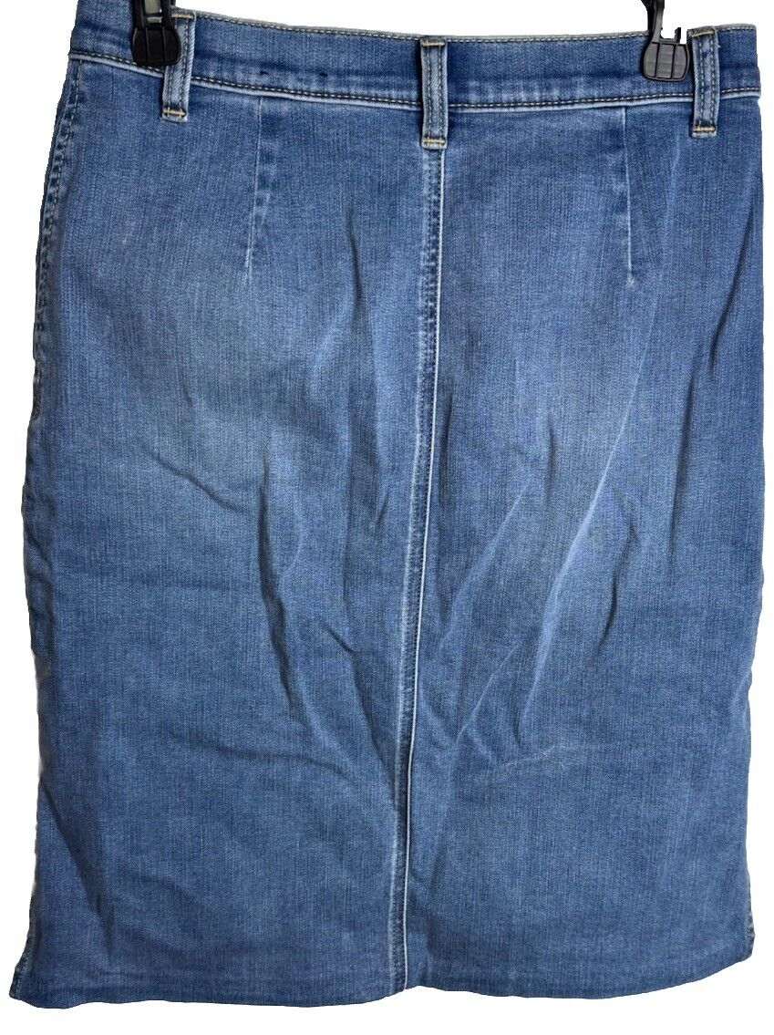 INC International Concepts Women's Denim Skirt Blue Jean Button Front Size 6