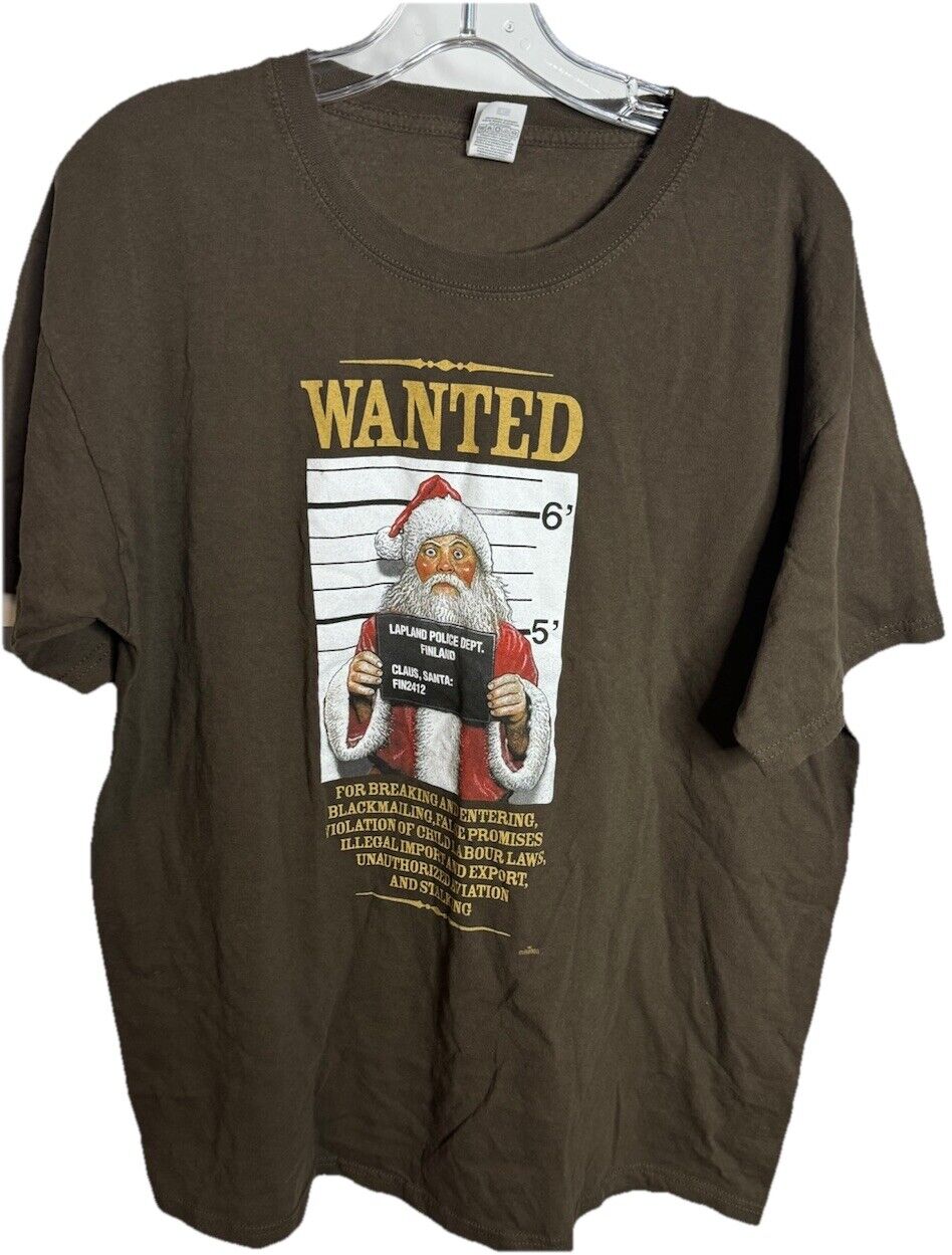Christmas T-Shirt Men's XL Short Sleeve Funny Santa Claus Tee