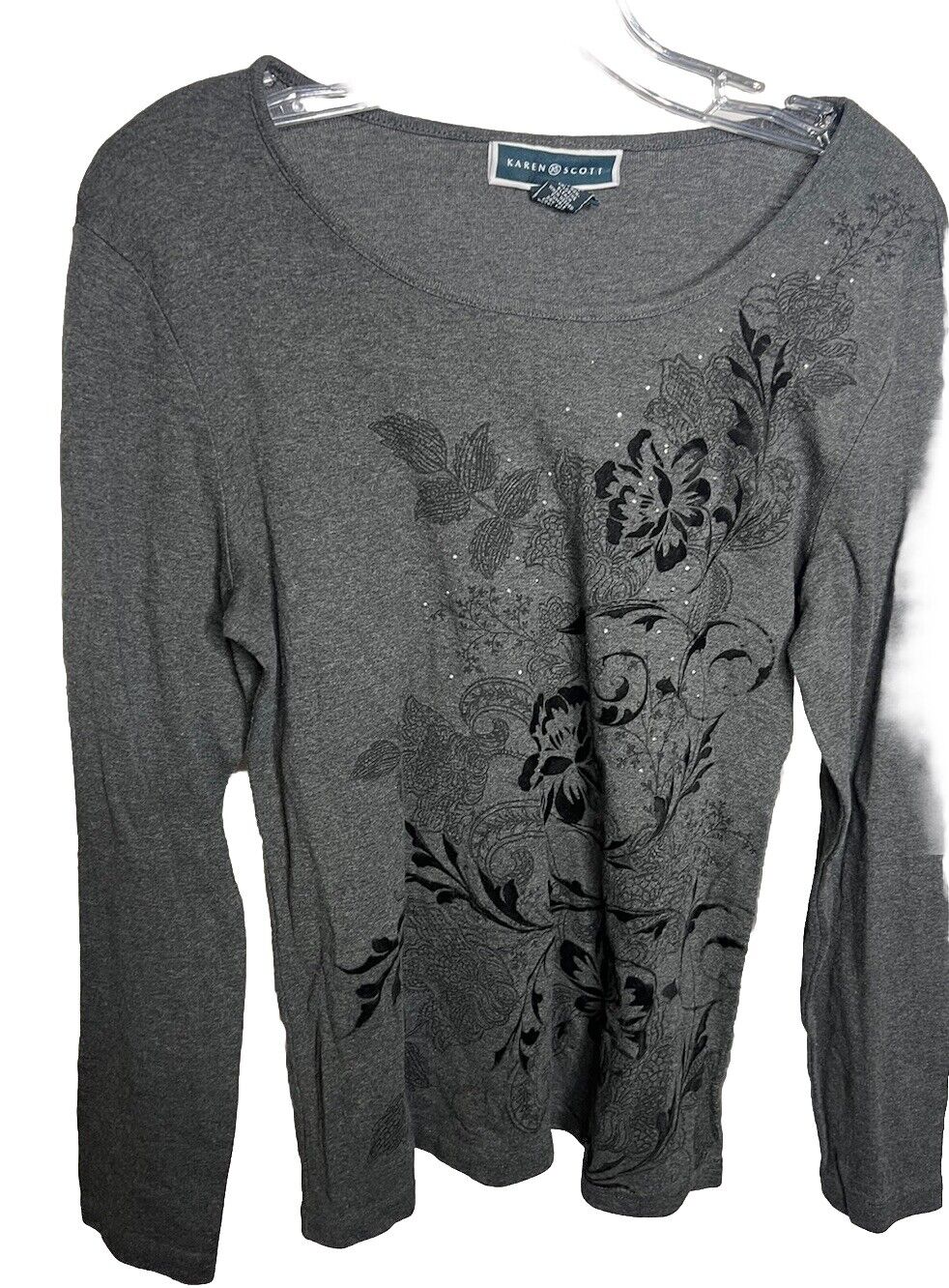 Karen Scott Women's Pullover T Shirt Top Size Med Short Sleeve Boat Neck