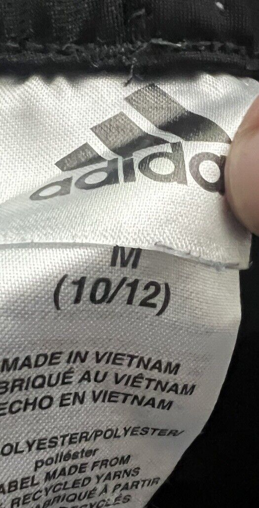 Adidas Boy Pants 10/12 Nylon Elastic Waist Tapered Leg Activewear Jogger