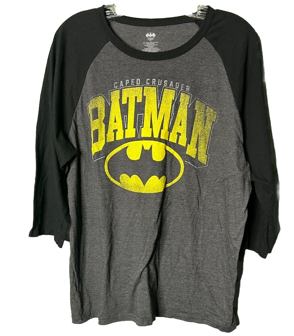Batman T-Shirt Men's XL 3/4 Sleeve