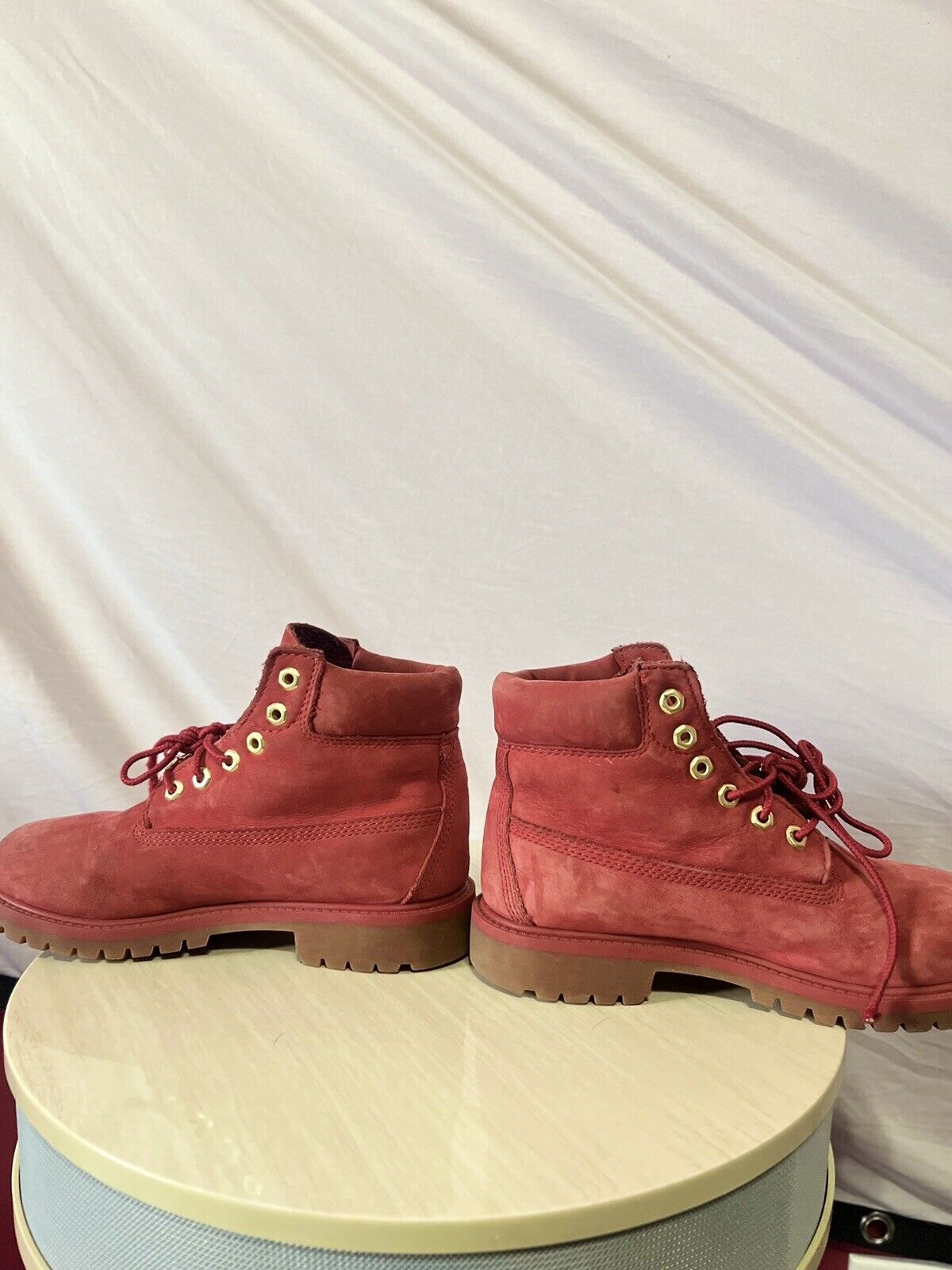 Red Timberland boots women Size 2.5, Red Suede, Waterproof Boots, High Quality
