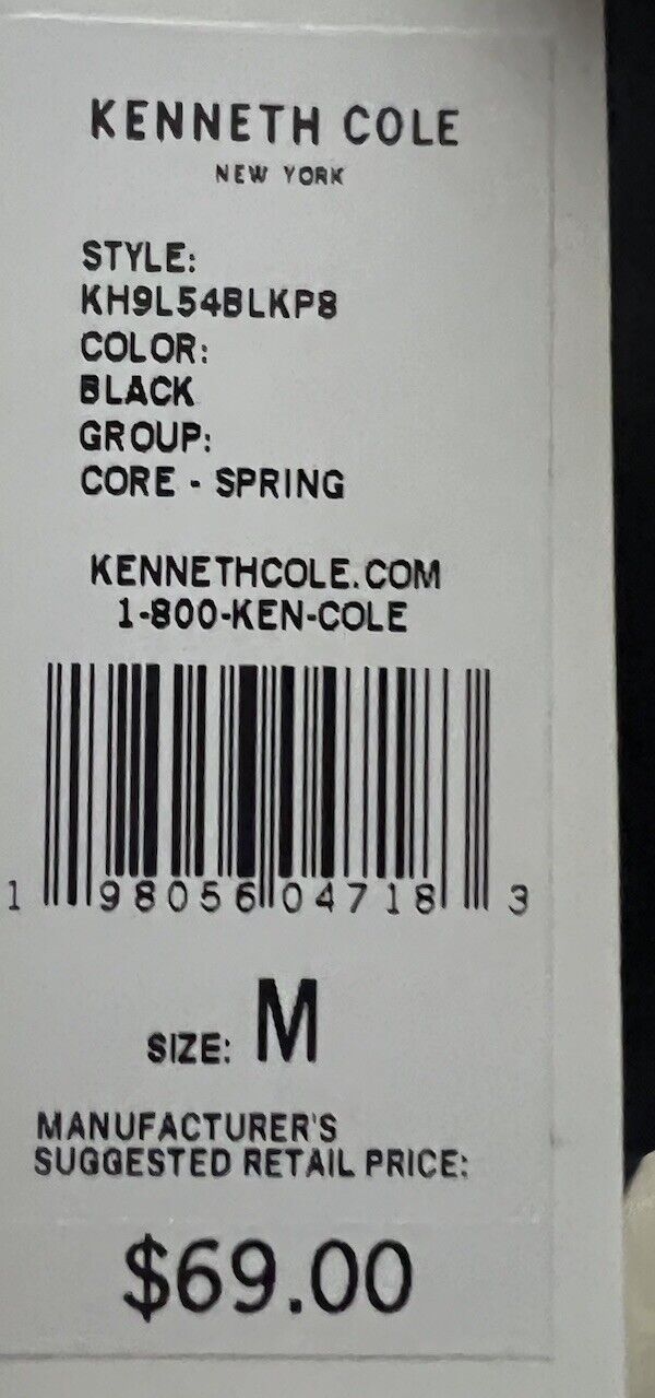 Kenneth Cole Shirt Mens Medium Black Long Sleeve With Hood