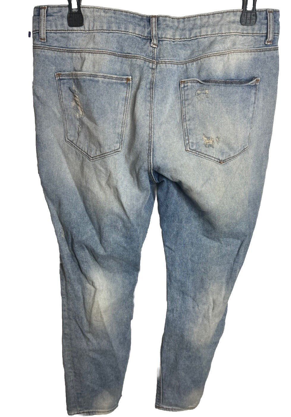 Refuge Women's Size 10 Blue Skinny Distressed Medium Wash Stretch Denim Jeans