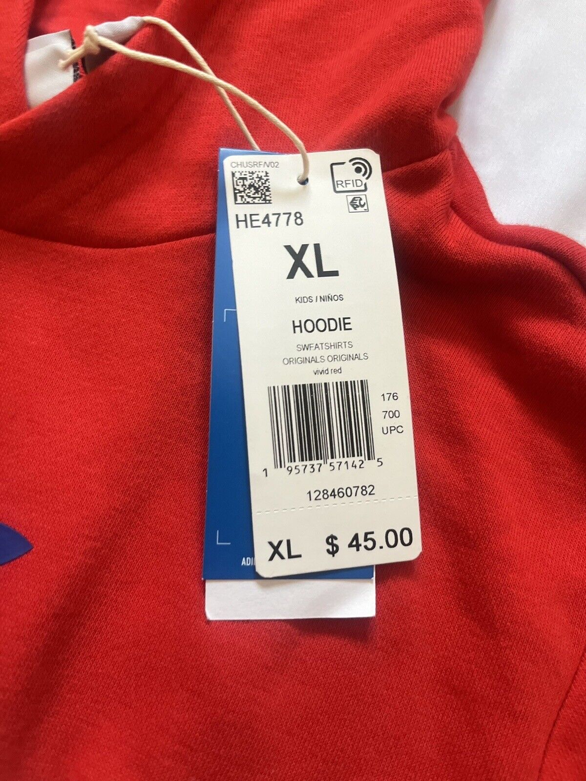 Kids XL, Boys Adidas Hoodie, Red, Multicolor Adidas Logo Hoodie, High Quality