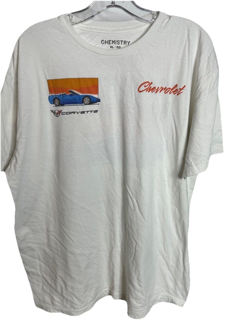Chemistry T Shirt Mens Size XL White Corvette Classic Chevy Original Print