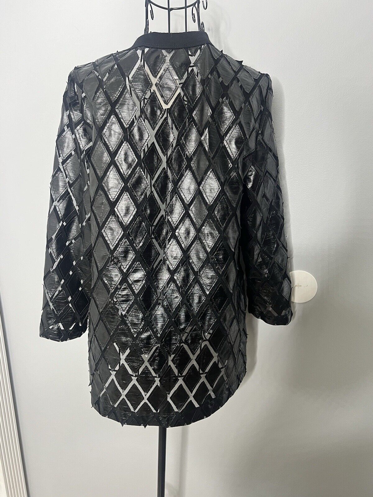 Slinky Brand Women Black Square Shaped Cardigan - Size Small