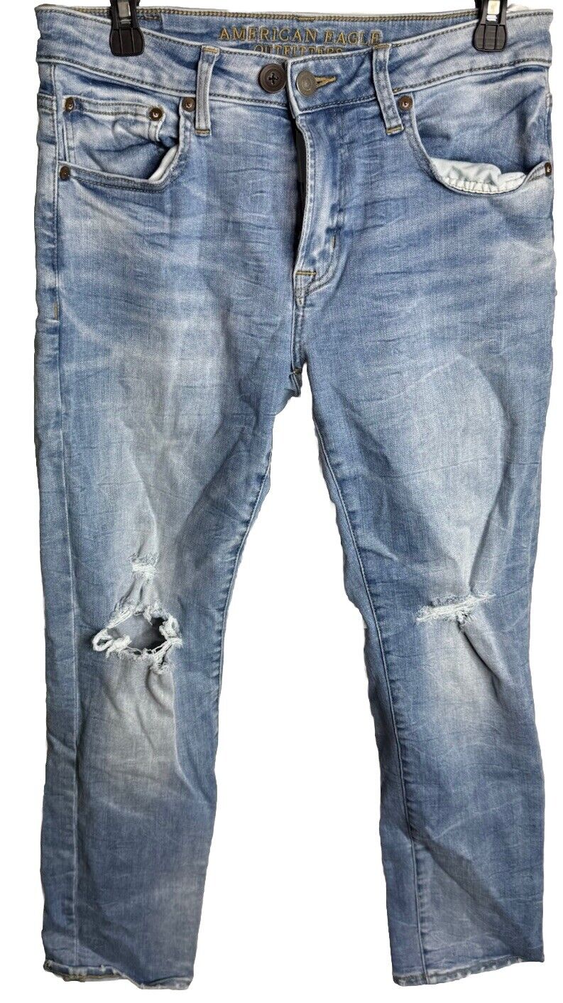 American Eagle Athletic Straight Men’s Denim Blue Jeans Size 31x30 AirFlex+
