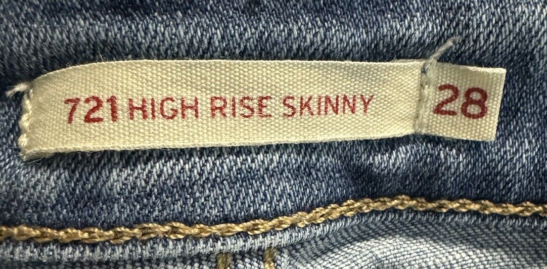 Levi’s 721 Women Jeans Blue Tag Size 28 High Rise Skinny Denim