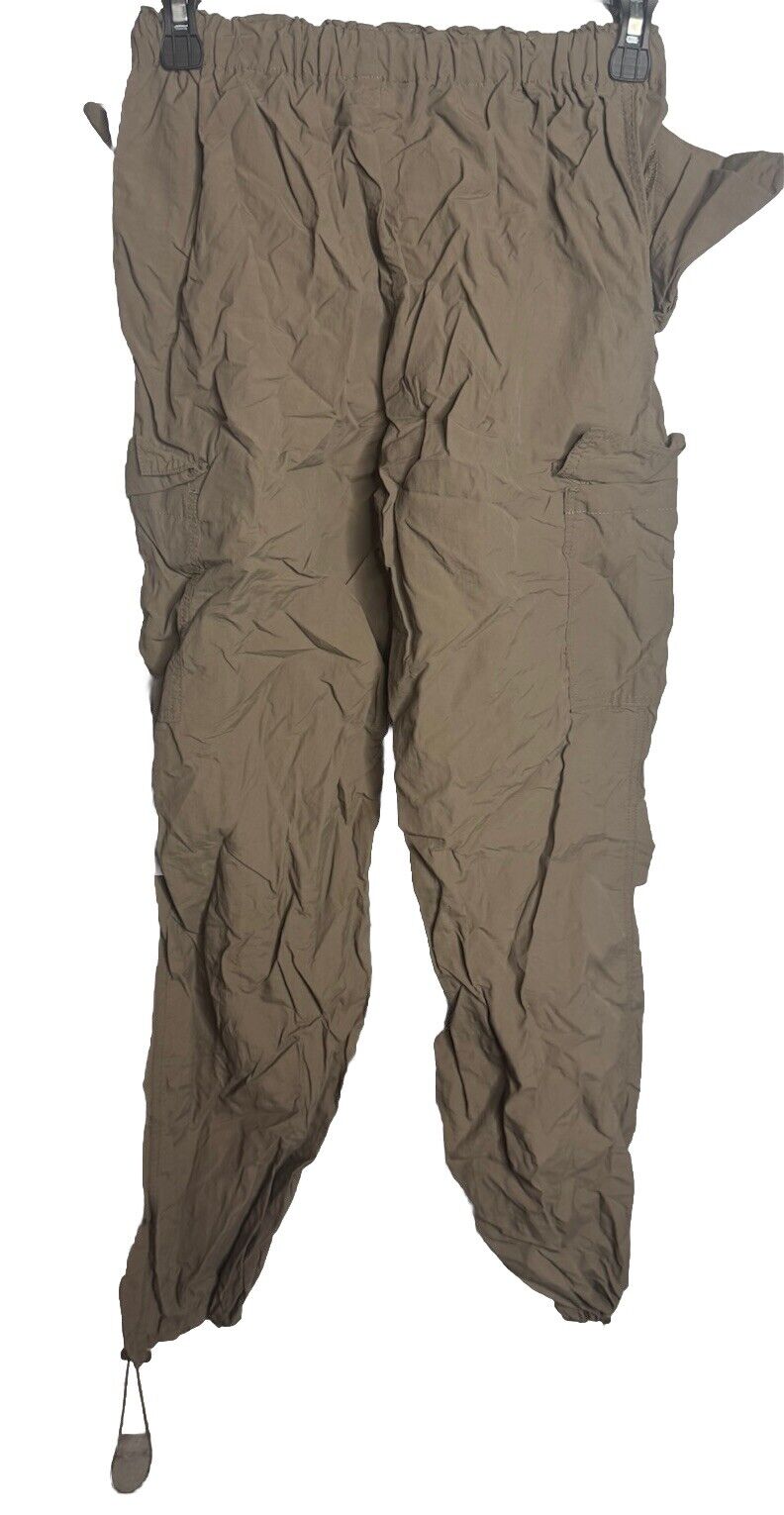 Love Tree Women's Tencel Pants Cargo Joggers Green Drawstring Pull On Size Small