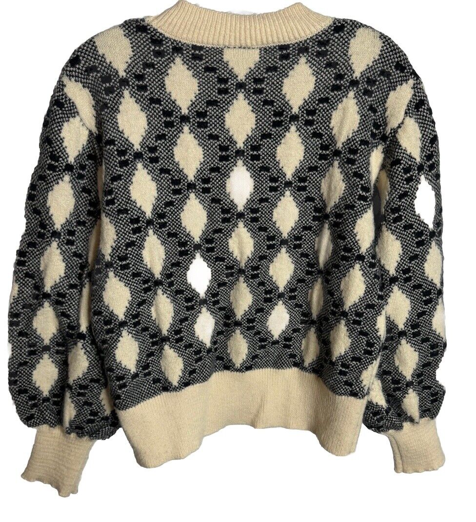 Bobeau Women's Crewneck Pattern Sweater Size Large