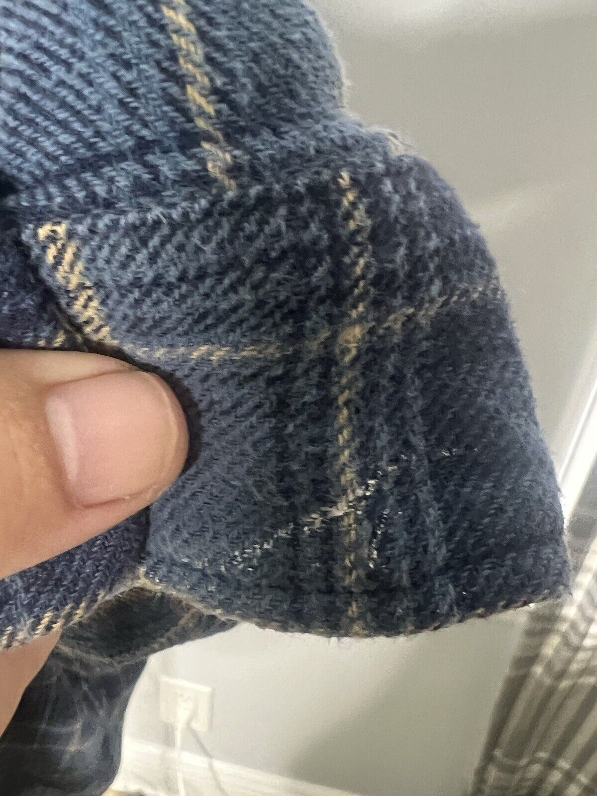 Stanley Flannel Shirt Mens XL Blue Plaid Long Sleeve Button, Minimal Damage