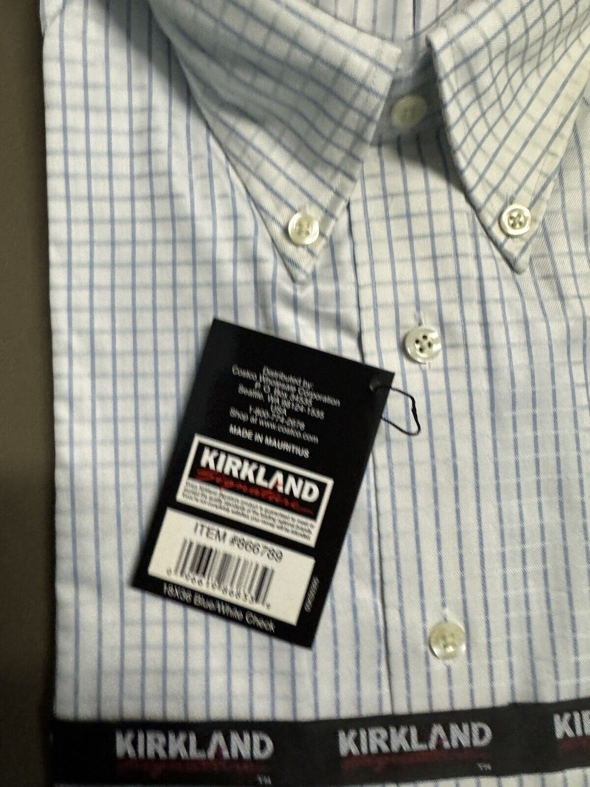 Kirkland Signature . Cotton . Non-Iron . Long Sleeve . Dress Shirt . 18 x 36
