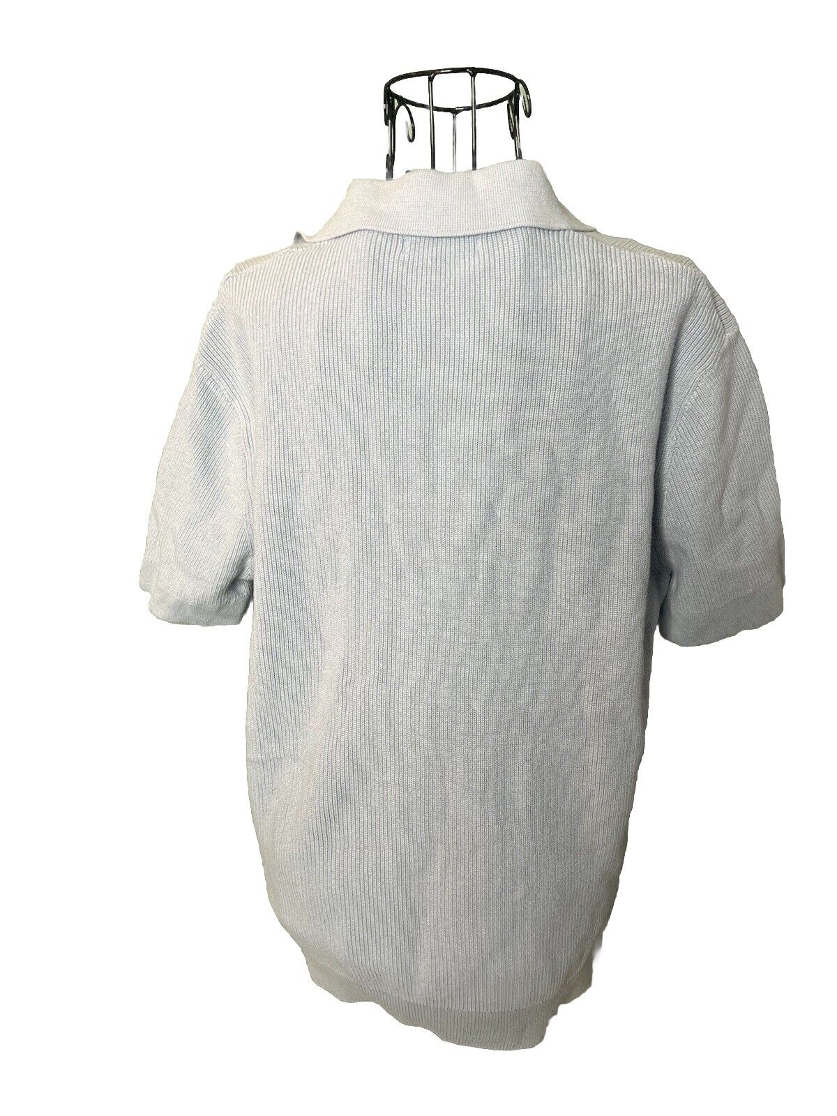 Zara Men's Polo Knit Shirt Short Sleeve Collared 3/4 Zip Size Medium