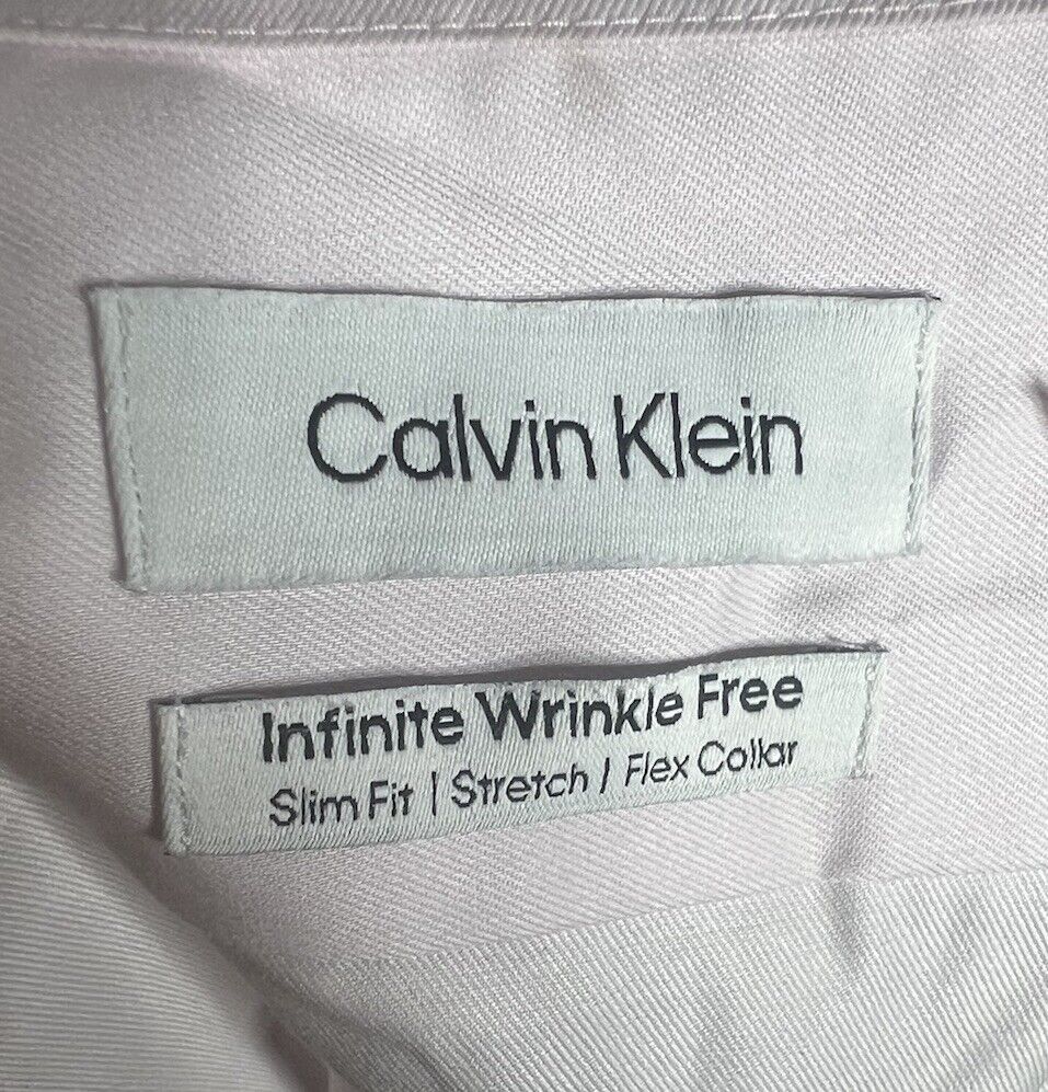 Calvin Klein Mens Button Down Shirt Wrinkle Free Stretch Regular Fit 16.5 34/35