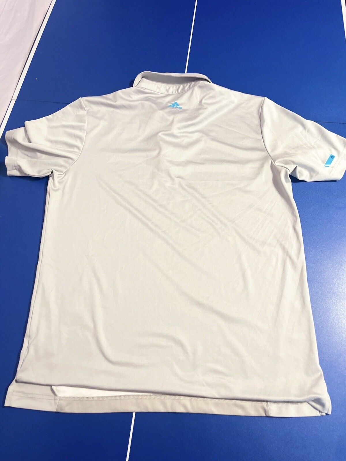 Mens Adidas Golf Blue Short Sleeve Polo Shirt Blue White Size Medium Activewear