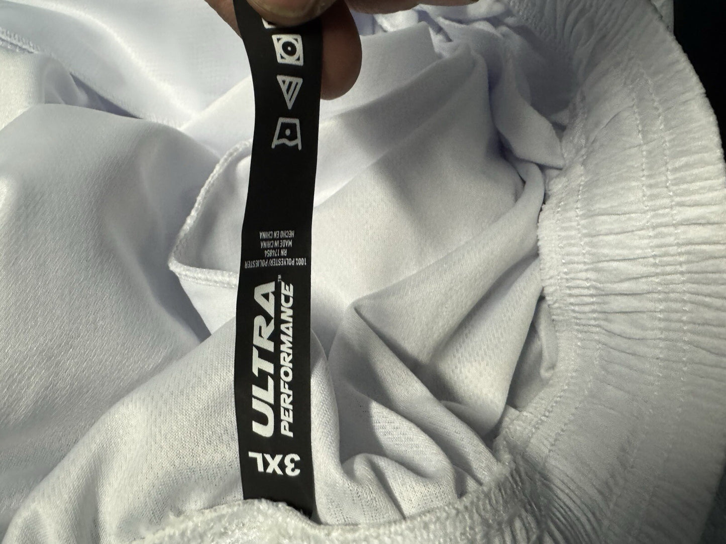 Ultra Performance Shorts Men's 3XL White Elastic Waist Pockets Athletic