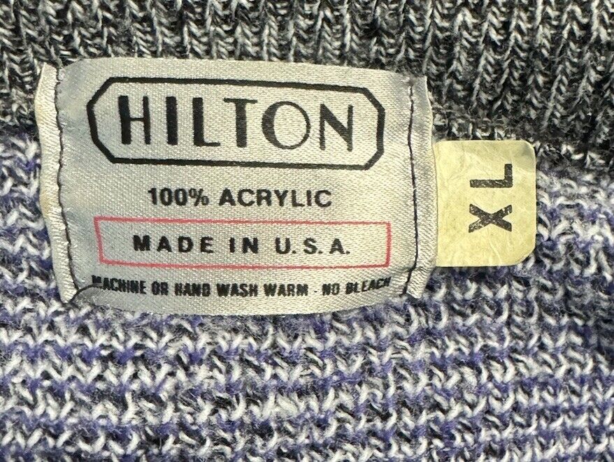 Vintage Men's Sweater Hilton Acrylic USA Size XL Geometric Pattern