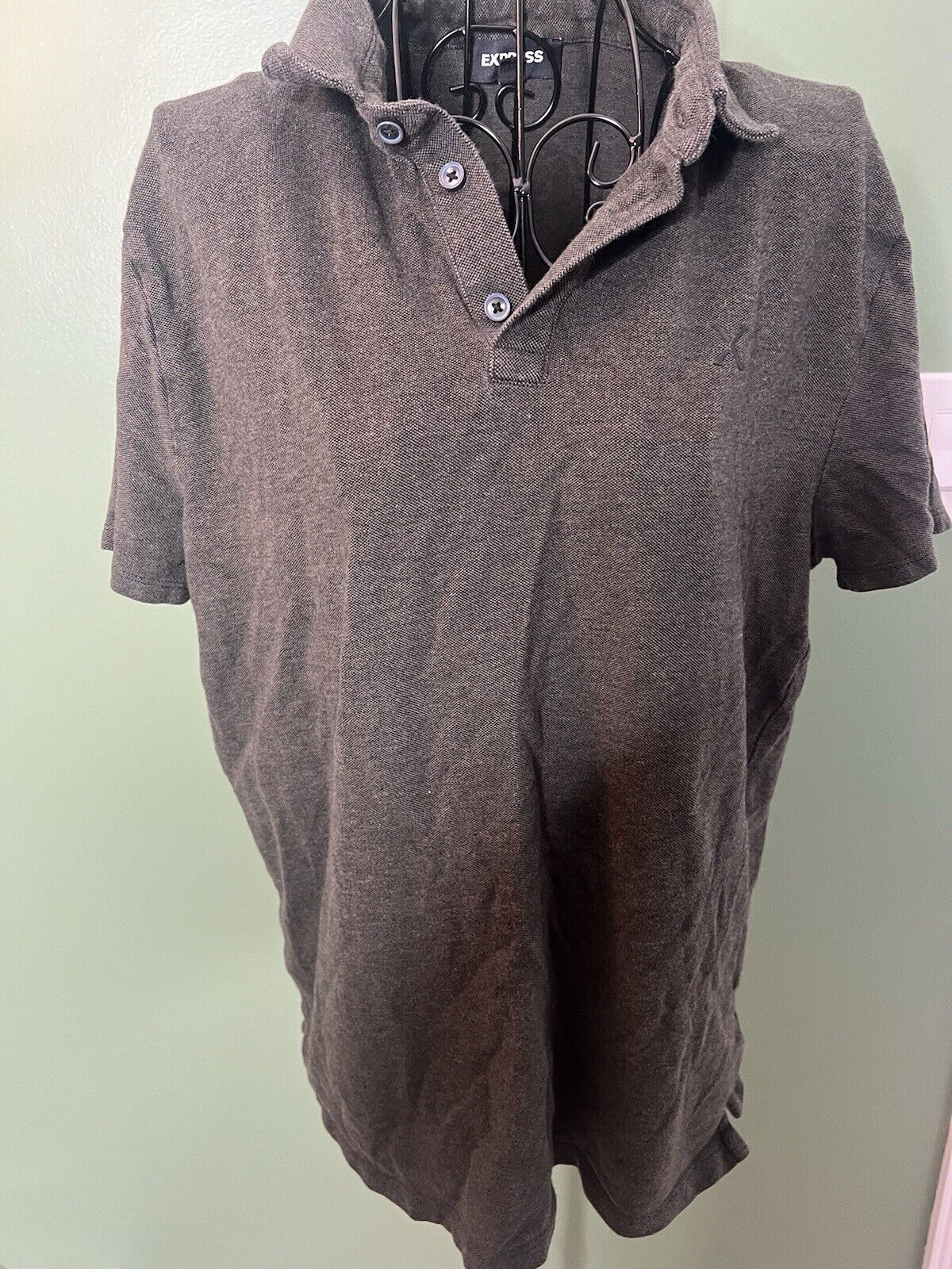 Express Polo Shirt Men Medium Stretch Short Sleeve Collared Adult