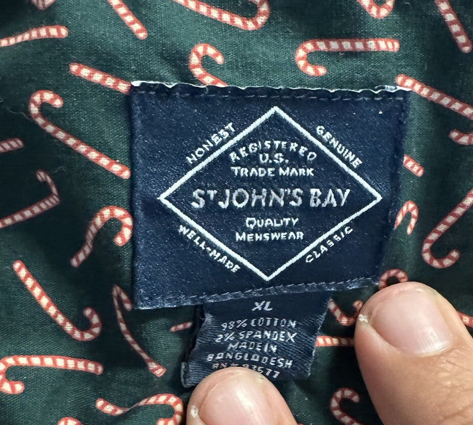 St Johns Bay Mens Button Down Shirt Long Sleeve