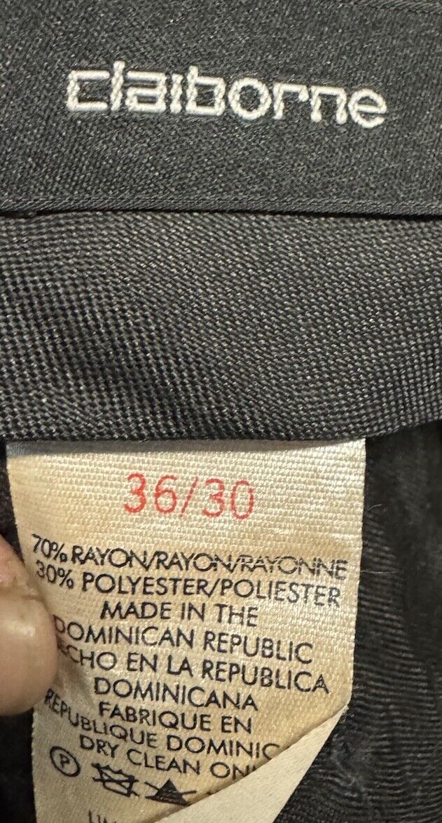 Claiborne Men’s Dark Gray Dress Pants Trousers Size 36X30