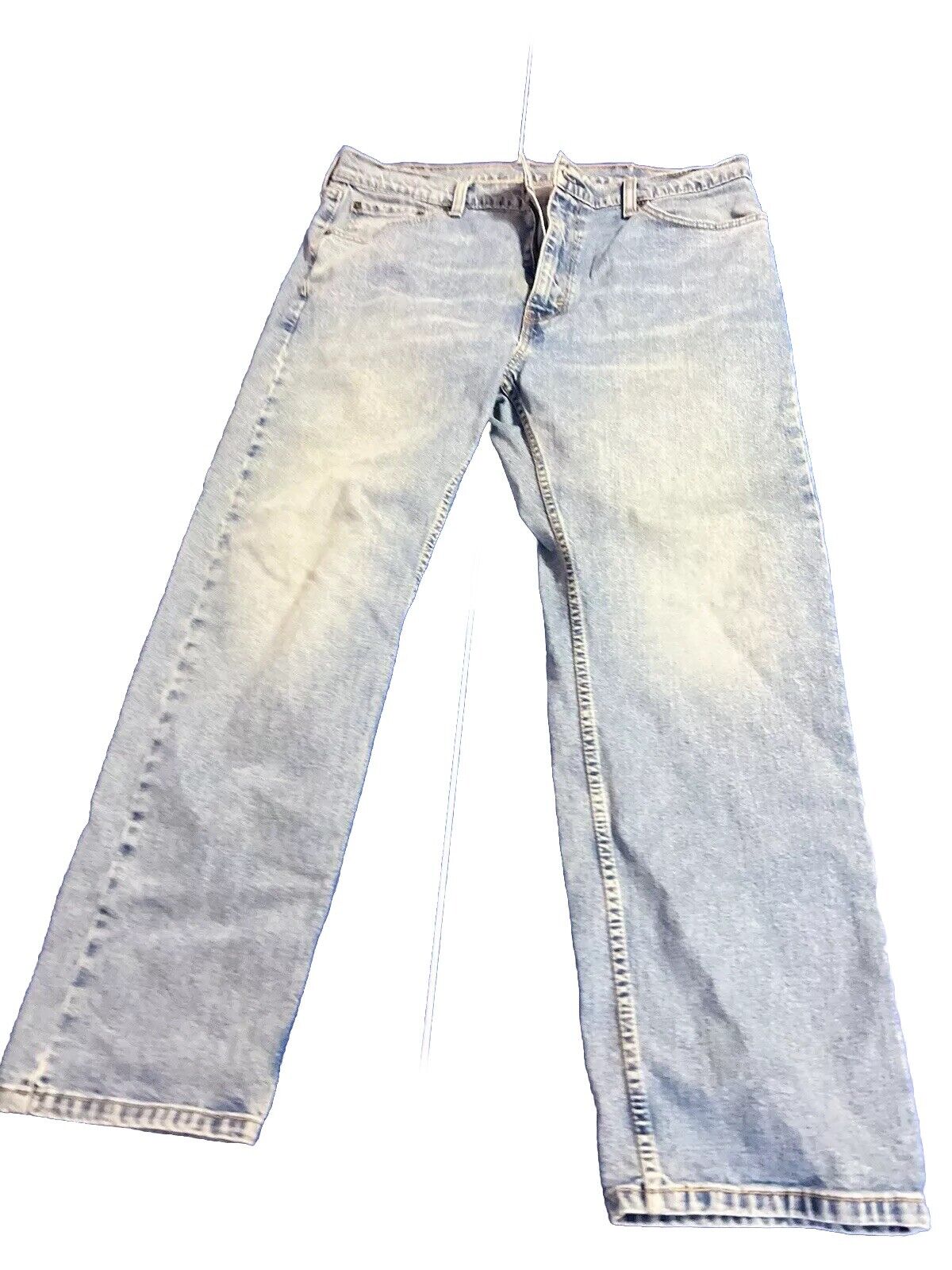 Levis 505 Jeans Mens 38x29 Charcoal Gray Straight Leg Classic Fit Denim Original