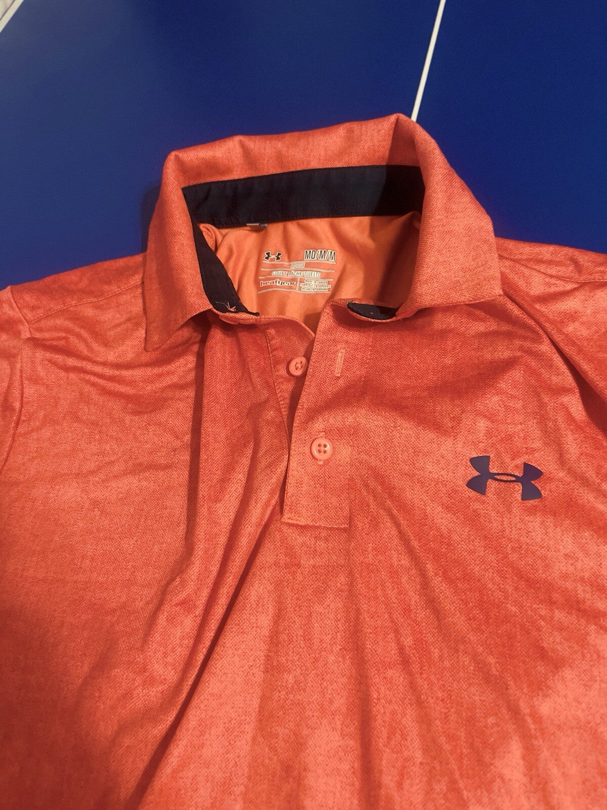 Under Armour Loose Heat Gear Men’s Polo Casual Short Sleeve Shirt Size M Loose