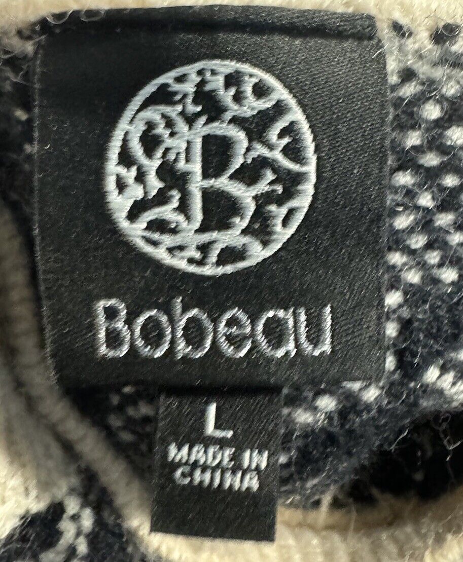 Bobeau Women's Crewneck Pattern Sweater Size Large