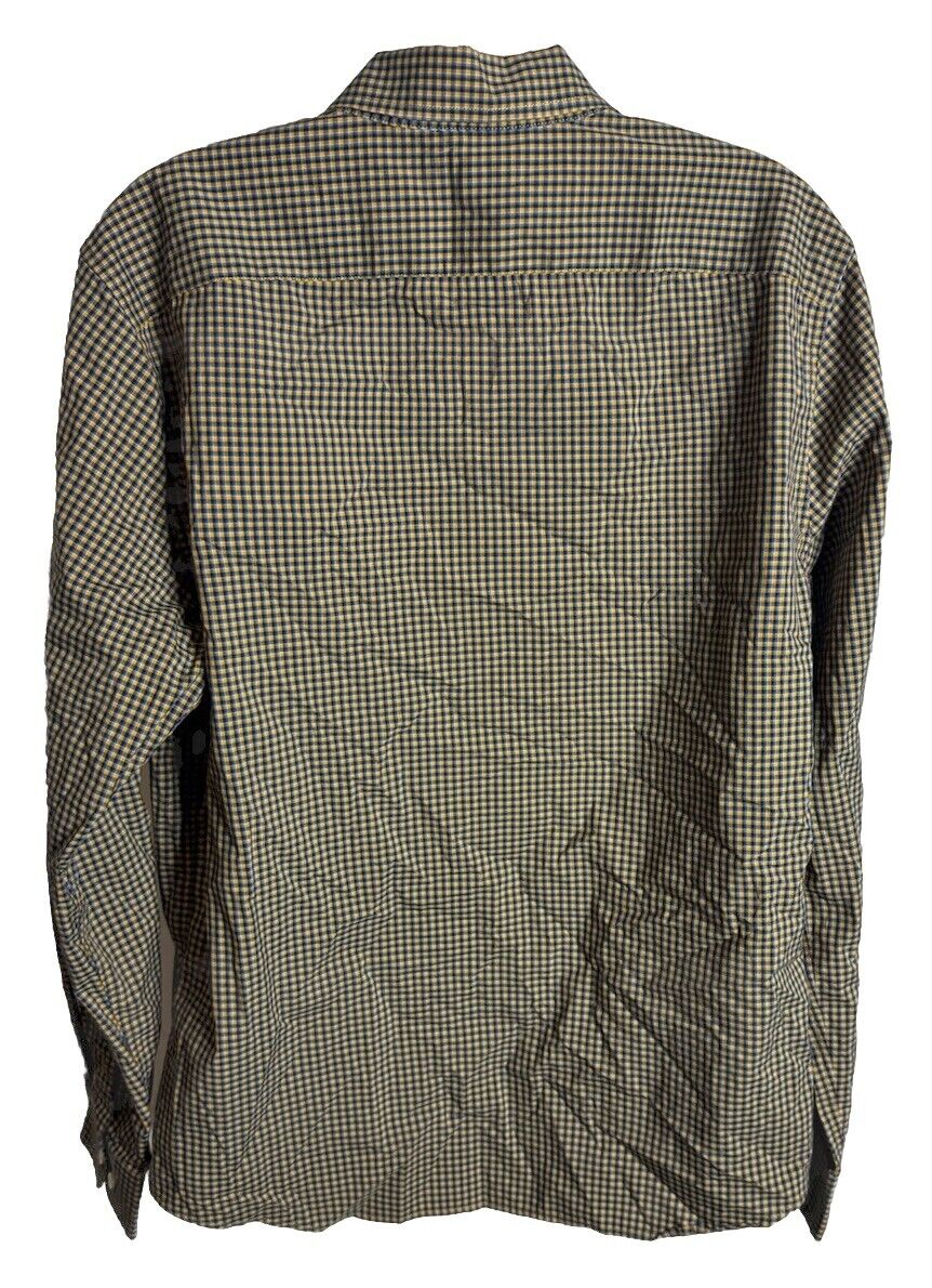 Banana Republic Shirt Mens Medium Standard Fit Olive Brown Cotton Button Down