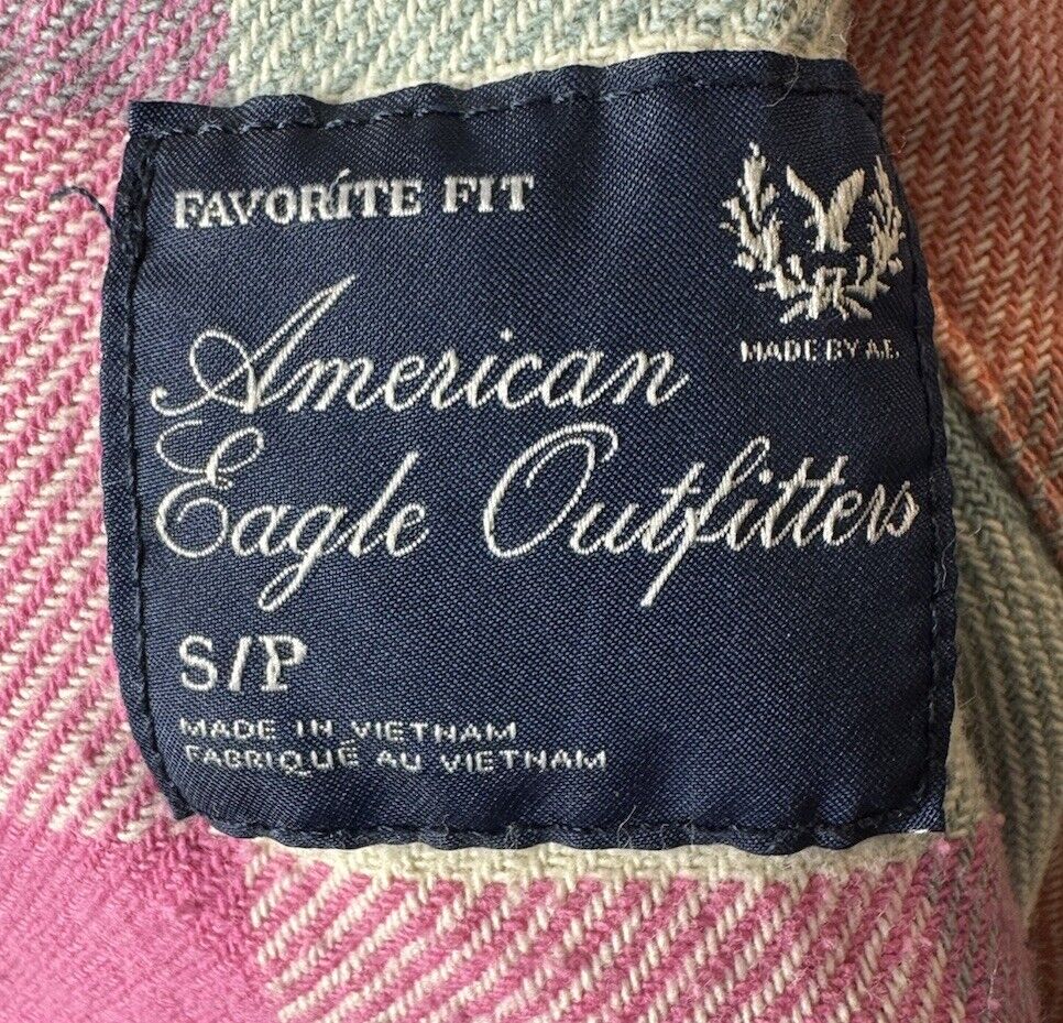 American Eagle Outfitters Shirt Women Size S/P Plaid Favorite Fit Button Down