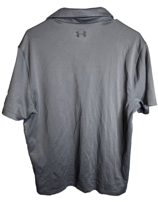 (Large) Mens Under Armour Polo Shirt Short Sleeve Logo Heat Gear