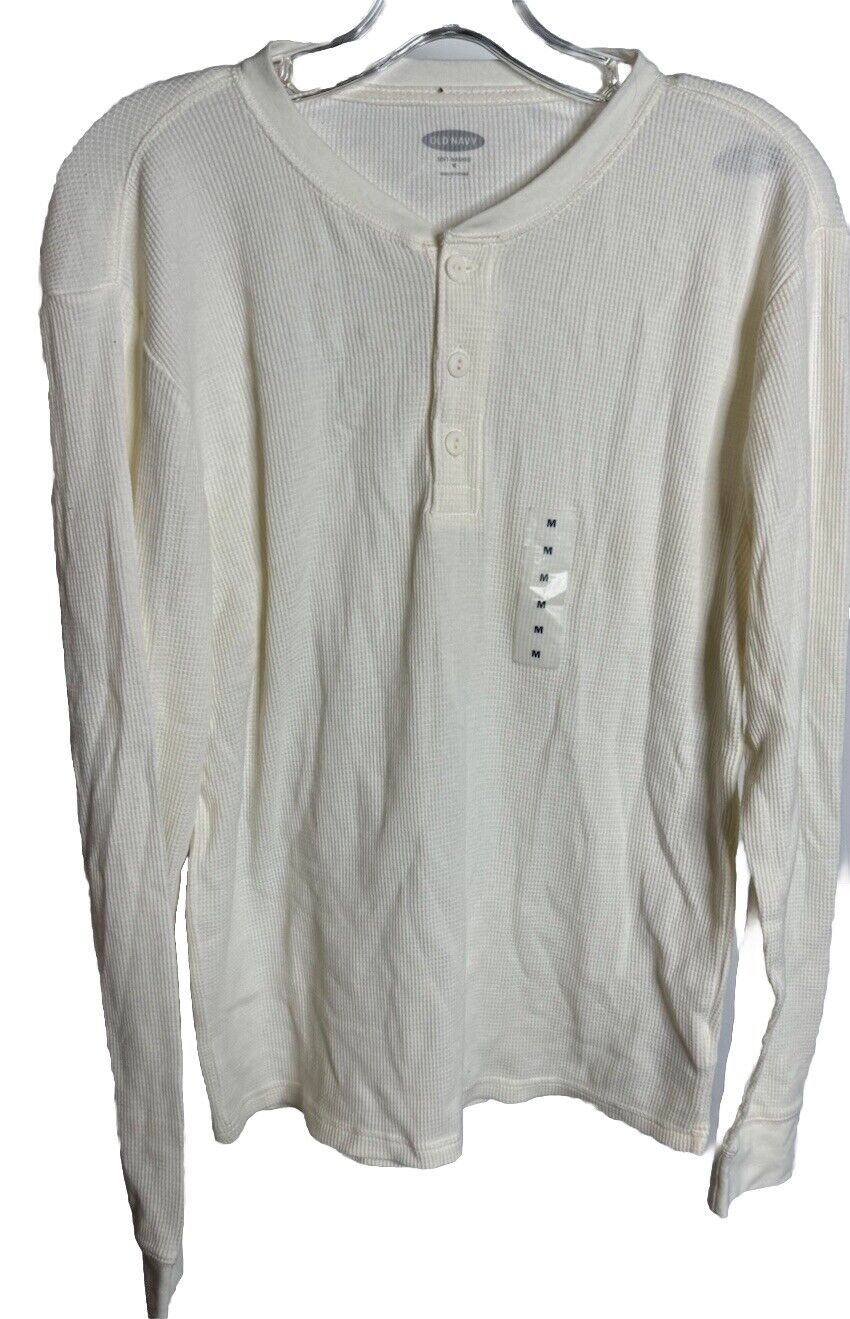 Old Navy Thermal Shirt Mens Medium Soft Washed Long Sleeve Crew Neck
