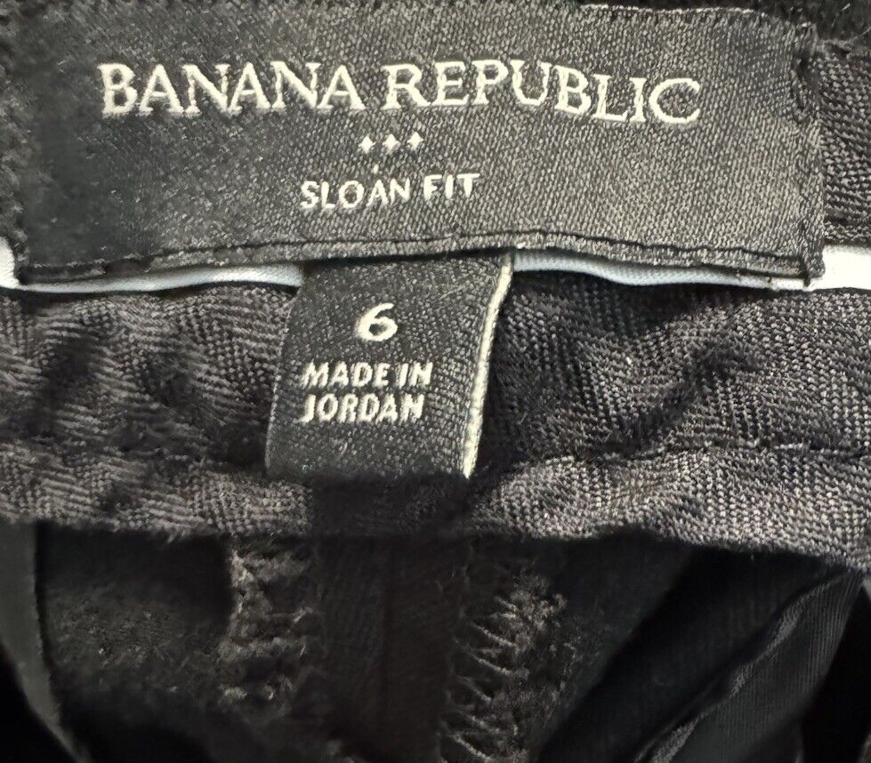 Banana Republic Womens Pants Black Size 6 Wide Leg High Rise Polyester Blend