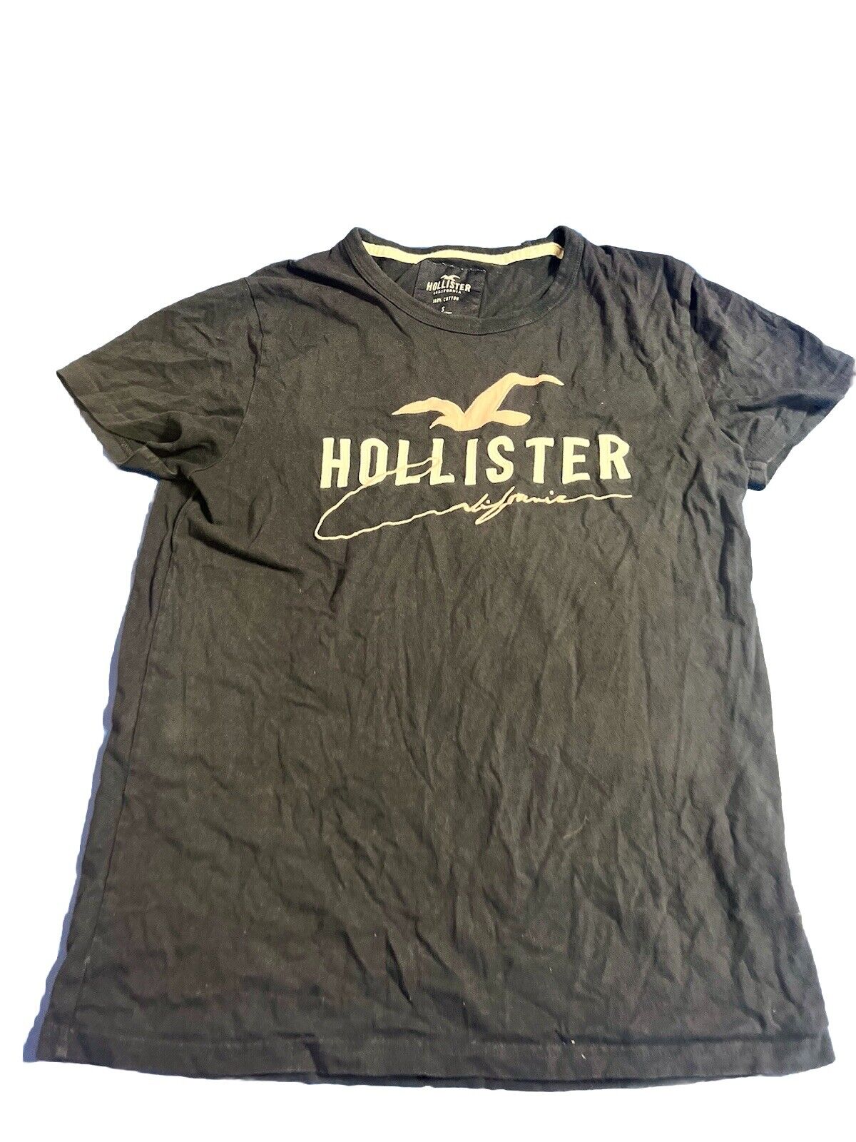 Hollister California T-Shirt Girls Small Black Heather Short Sleeve Crew Neck