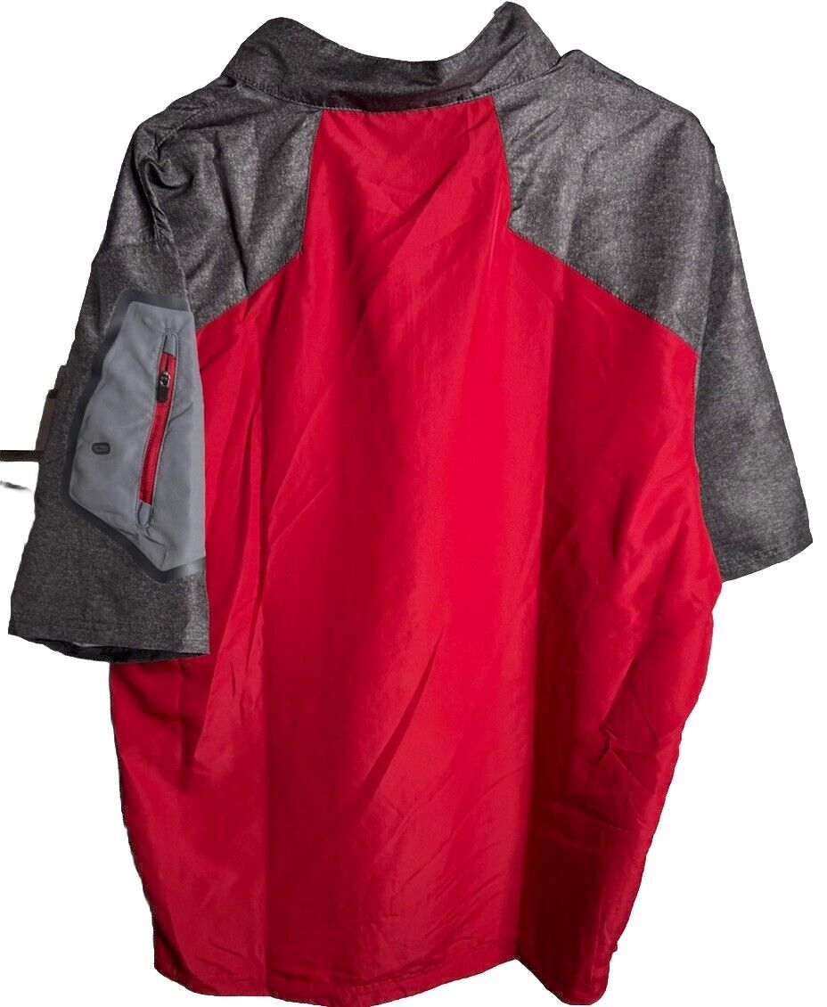 Holloway Baseball Red Golf Short Sleeve Windbreaker Wind Shirt Jacket large