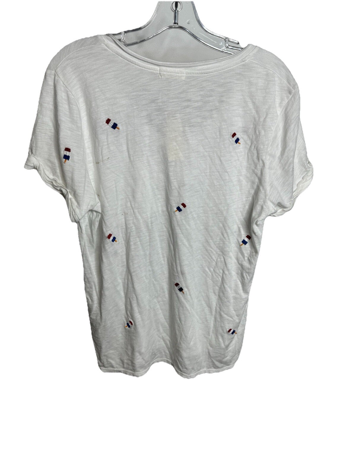 T.LA White Short Sleeve V-Neck Pocket Tee Size Medium