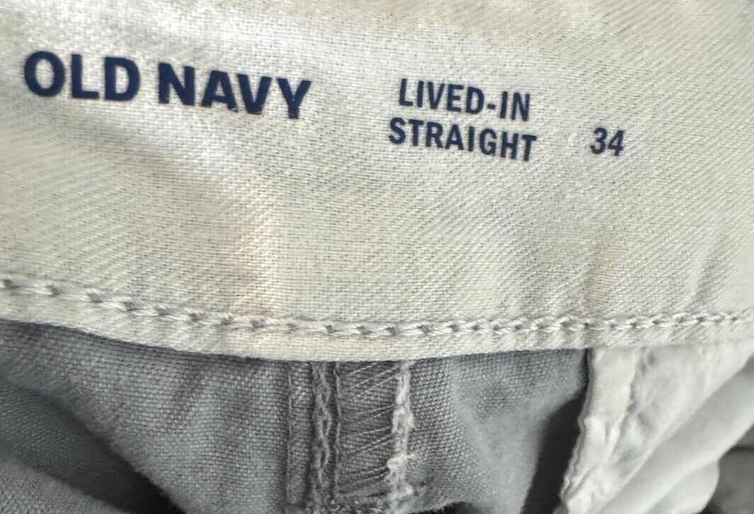 Mens Size 34 Shorts Old Navy Slim Fit 10” Inseam Slash Pockets Chino