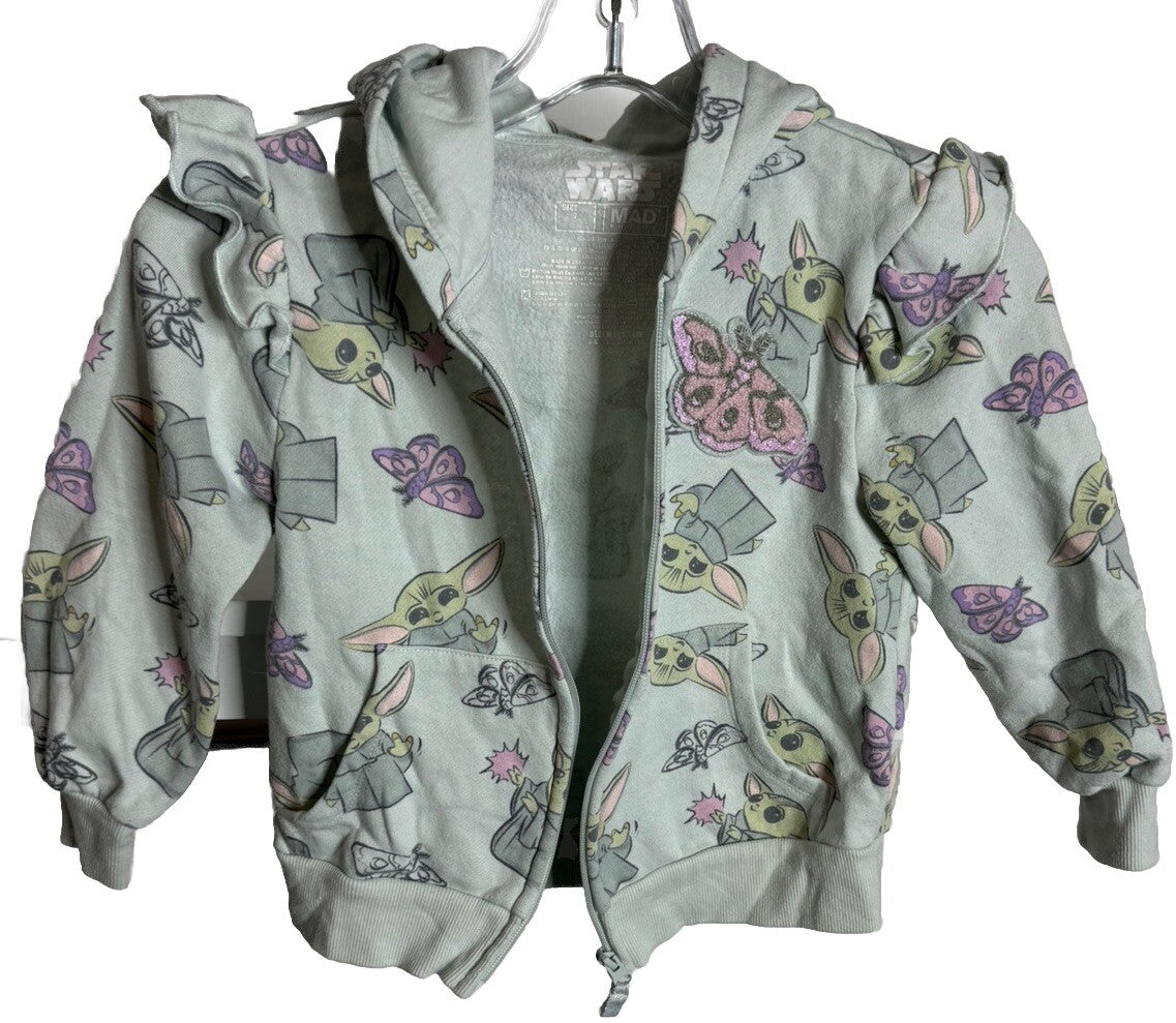 Star Wars Boy's Long Sleeve " Hooded Zip Up Sweatshirt Size 7