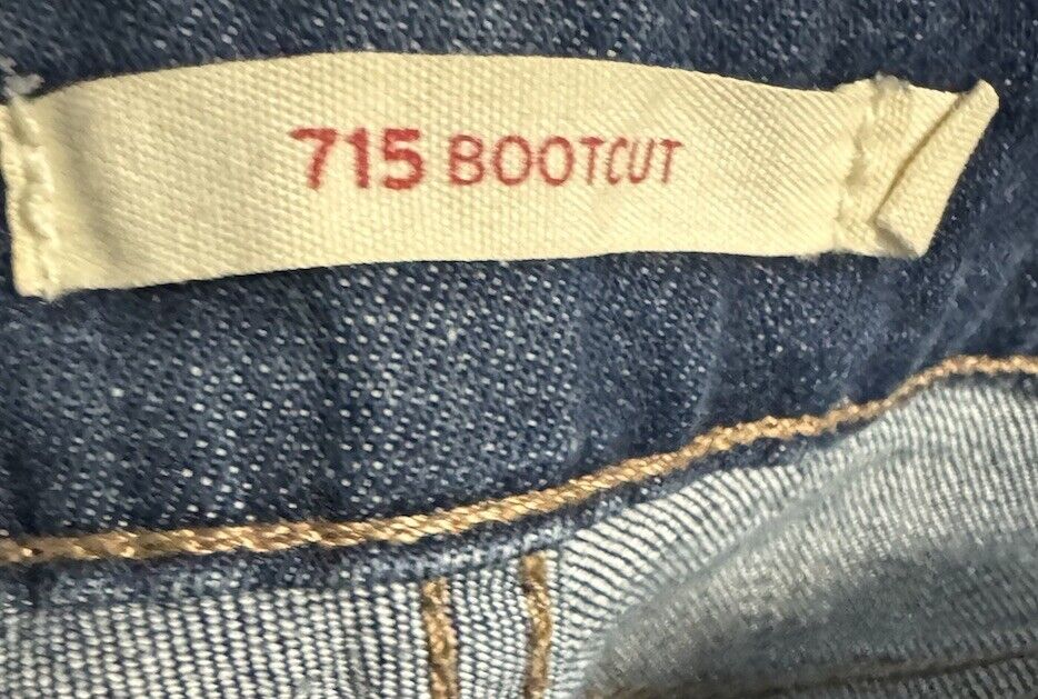 Levi's 715 Bootcut Blue Mid Rise Stretchy 5 Pocket Jeans 31x30