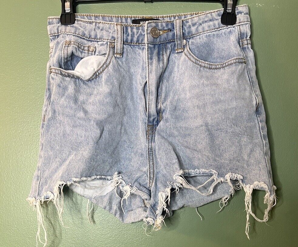 Stretch Cut Off Denim Jean Shorts Size Size 2 Womens Blue Distressed Ripped