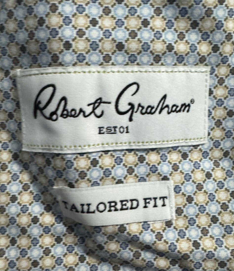 Robert Graham Dress Shirt Men's 44 17.5 Button Up