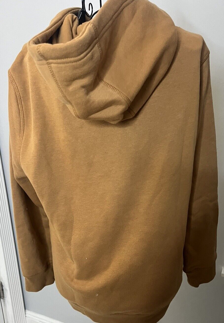 Caterpillar CAT Hoodie Hooded Sweatshirt Caramel Embroidered Youth Size L 14/16