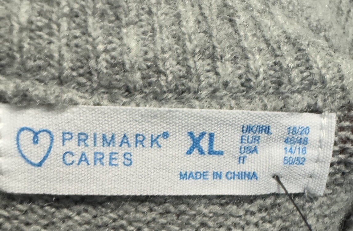 Primark Cares Knit Sweater Oatmeal Beige Womens Sz XL Loose Wool Blend