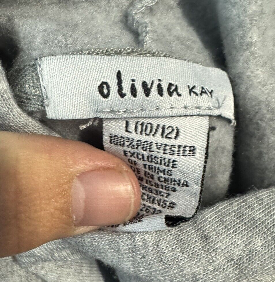 girls olivia kay grey crop top hoodie 10/12