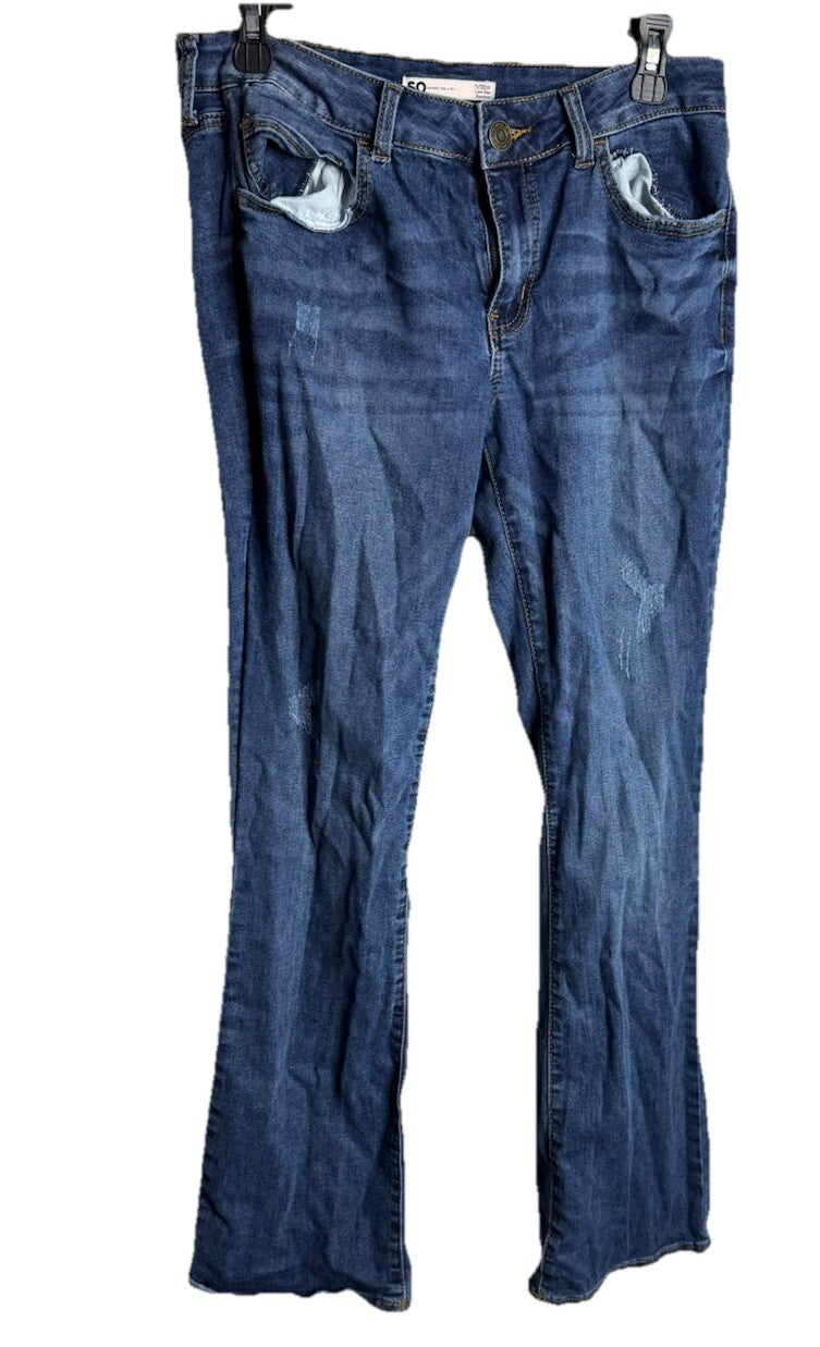 SO goods for life jeans womens size 11/30w bootcut stretch mid rise denim blue