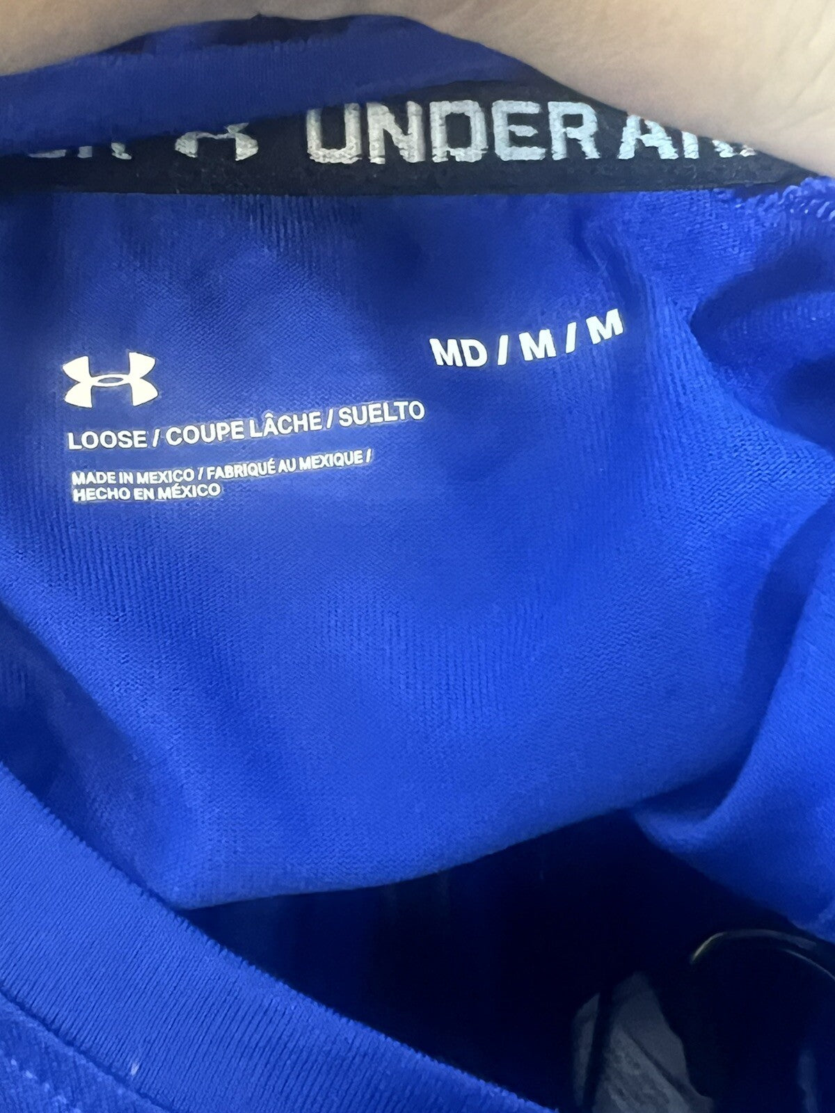 Under Armor Shirt Adult Meduim Blue Loose Fit Long Sleeve Performance